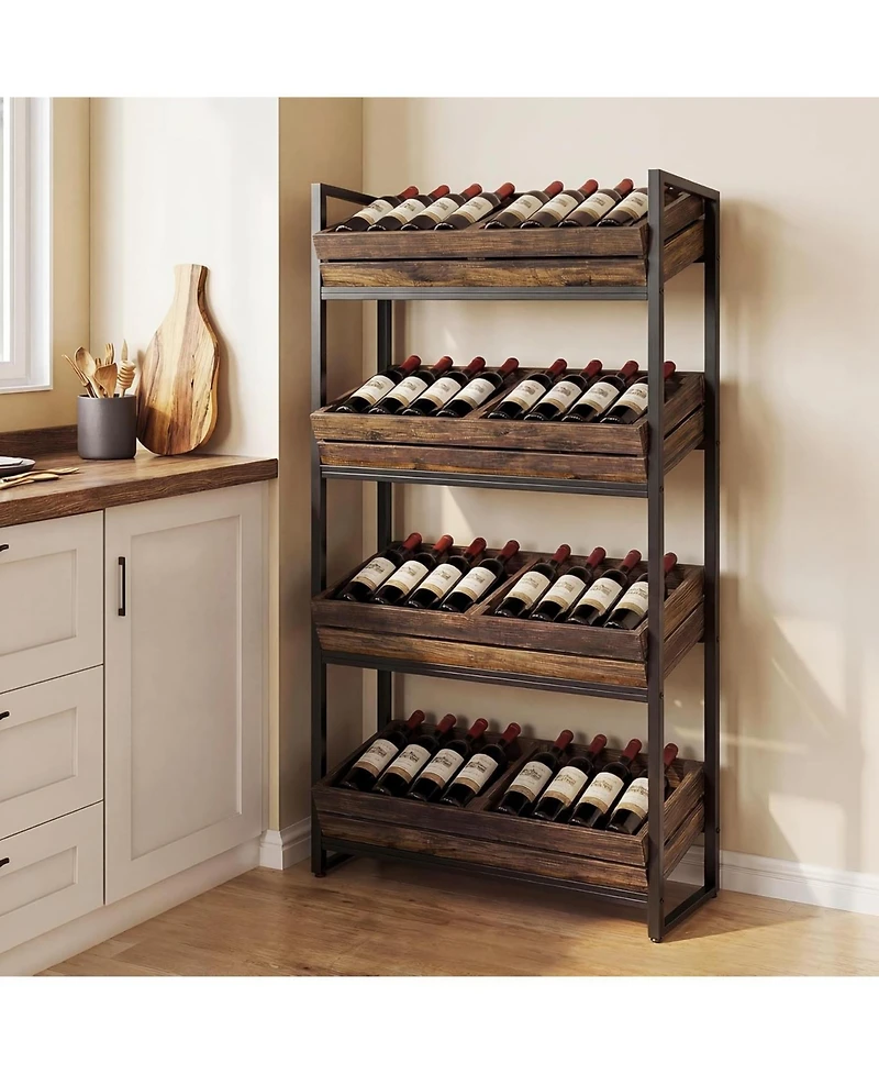 Tribesigns 4-Tier Fruit and Vegetable Storage Basket Stand Rack, Retail Display Shelf, Large Snack Shelf