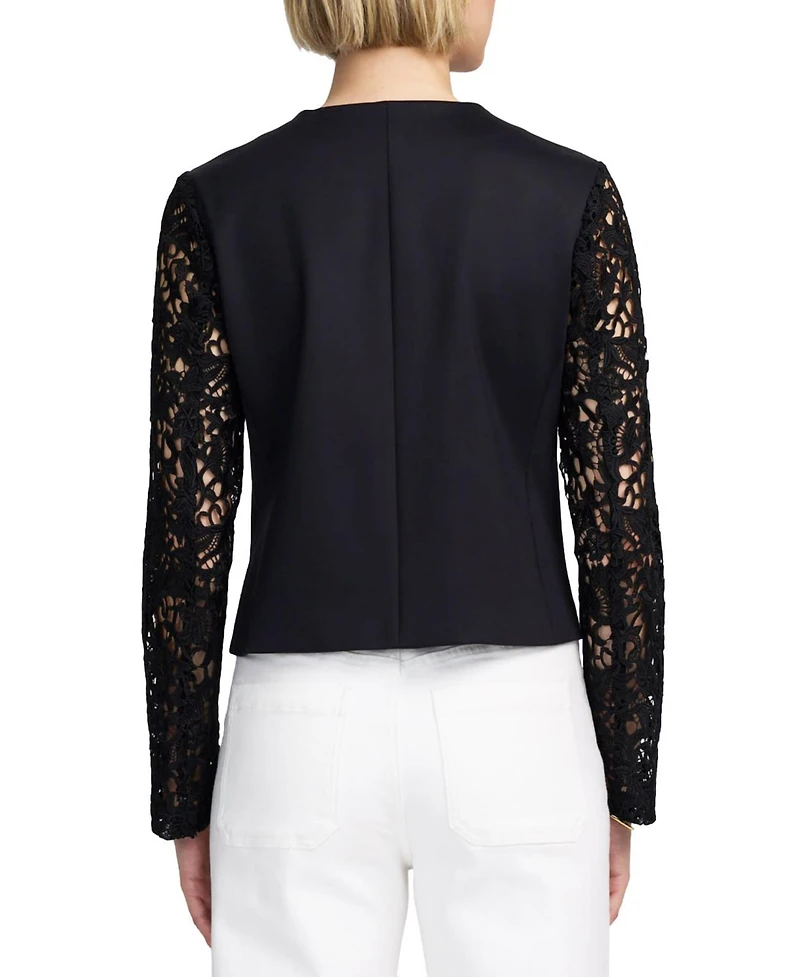 Elle Collection Women's Lace Satin Jacket