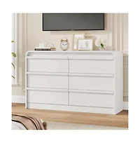 gaomon Arched 6 Drawer Dresser, Modern Wood Storage Chest with Curved Design