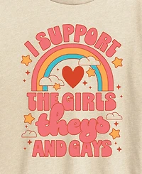 Hybrid Apparel Plus Instant Message Pride Support the Girls Theys and Gays Short-Sleeve Graphic T-Shirt