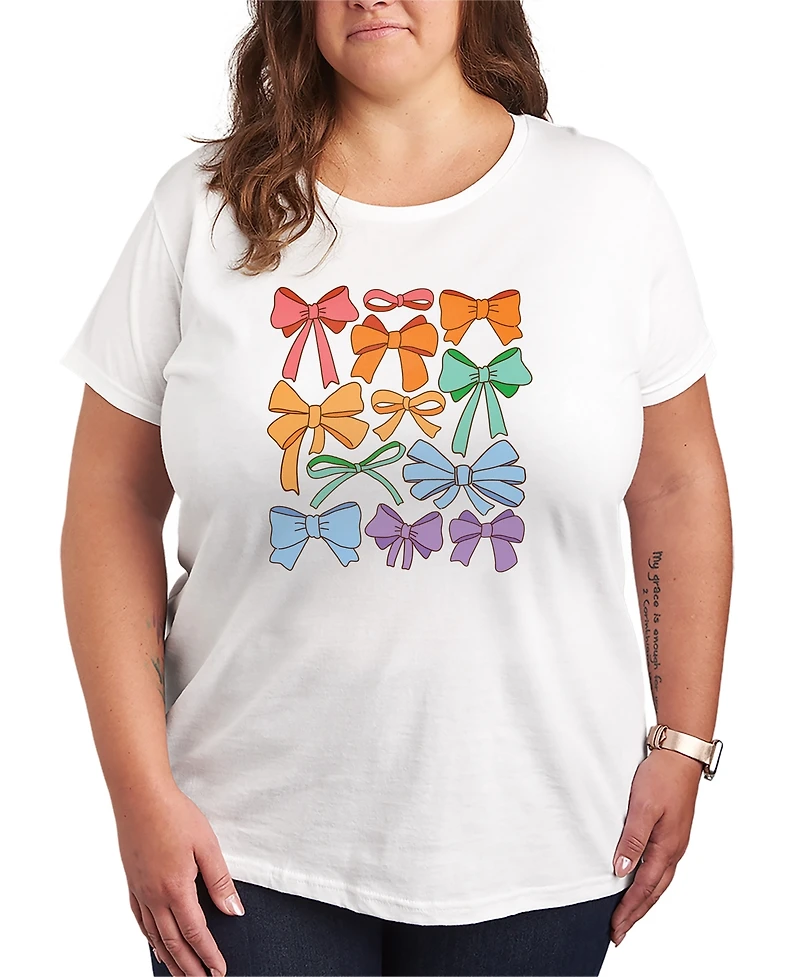 Hybrid Apparel Plus Instant Message Pride Coquette Bows Short-Sleeve Graphic T-Shirt