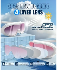 Gnuadz 2 Pack Swim Goggles Wide View Anti Fog Uv No Leaking Adult child