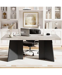 gaomon Dining Table for 6-8 People, 63" Modern Long Kitchen Table with Large Tabletop and Pedestal Legs, Dinner Table for Kitchen, Conference Room