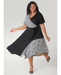 Ashley Stewart Women's awaomen's Printed Paneled A Line Dress