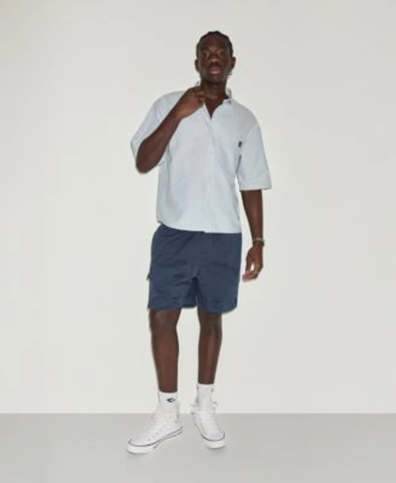Converse Mens Striped Oxford Short Sleeve Shirt Utility Shorts