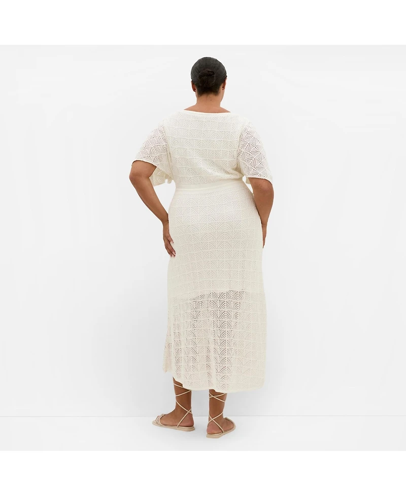 City Chic Women's Cassie Crochet Knit Dress