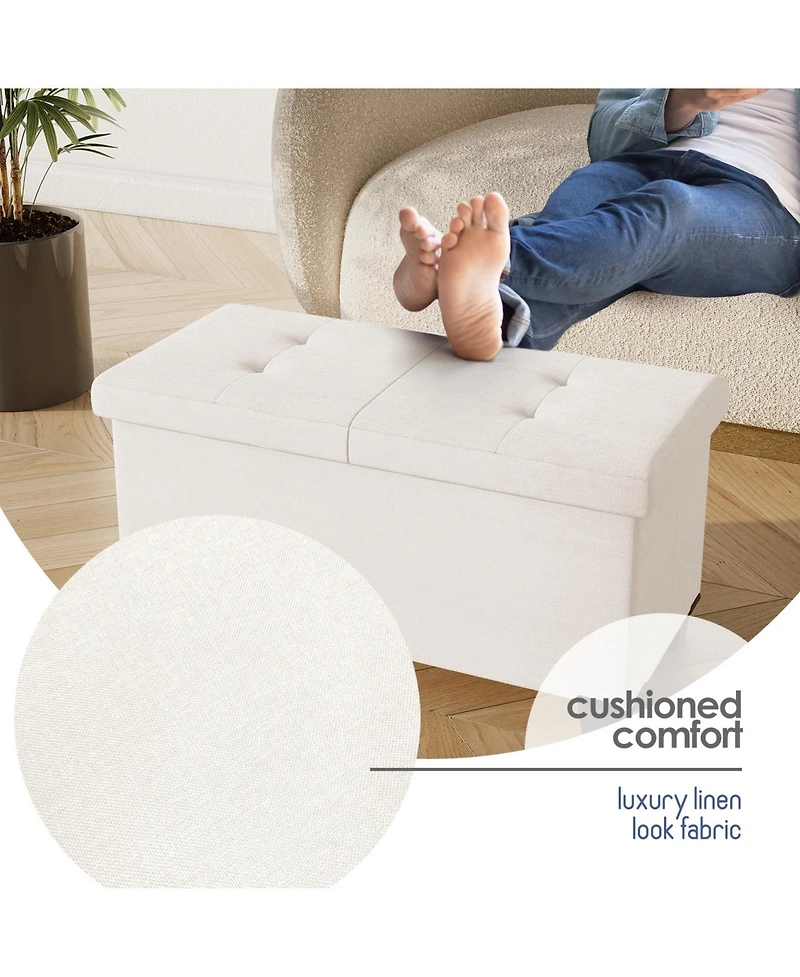 Nestl Inch Ottoman Storage Bench with Bins