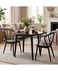 Slickblue Wooden Dining Chair Set of 2 with High Spindle Back and Wide Seat