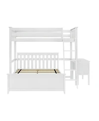 Max and Lily L-Shaped Twin over Full Bunk Bed with Desk