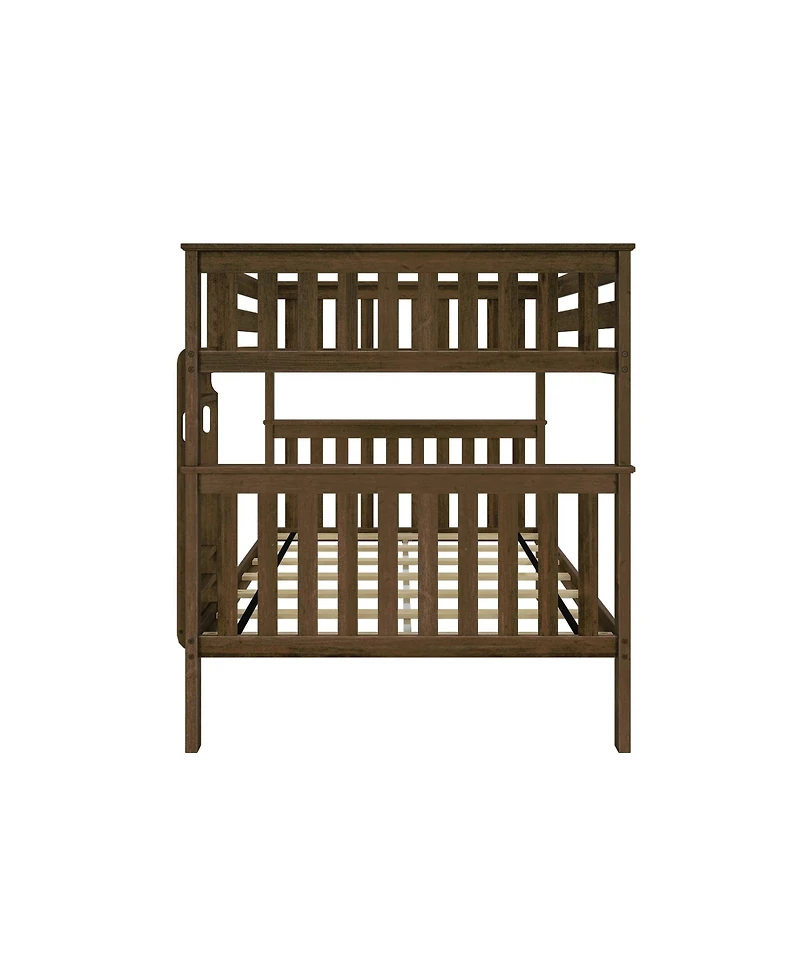 Max and Lily Full over Bunk Bed for Kids, Solid Wood Platform Bed, No Box Spring Needed