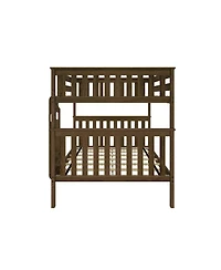 Max and Lily Full over Bunk Bed for Kids, Solid Wood Platform Bed, No Box Spring Needed