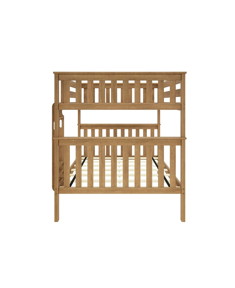 Max and Lily Full over Bunk Bed for Kids, Solid Wood Platform Bed, No Box Spring Needed