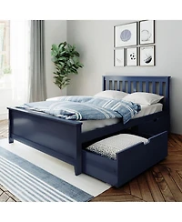 Max and Lily Full Bed Frame with Storage Drawers, Solid Wood Platform for Kids