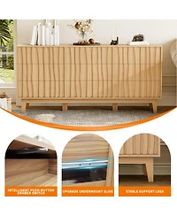 gaomon 9 Drawer Fluted Dresser, Modern Wooden Storage Cabinet and Tv Stand for Bedroom Living Room Entryway