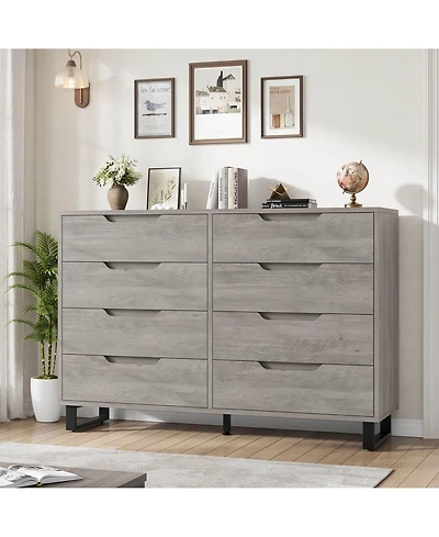 gaomon 8 Drawer Dresser for Bedroom, 55" Wide Freestanding Storage Chest Living Room or Hallway