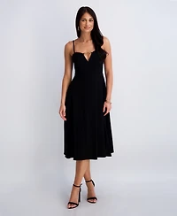 Siena Women's Sleeveless Keyhole Detail Midi Dress