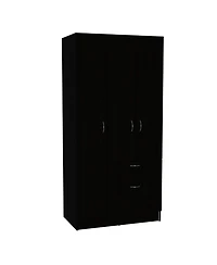 flynama Primavera Armoire with Double Door Cabinets One Drawer Metal Rod and Five Shelves High Storage Organizer