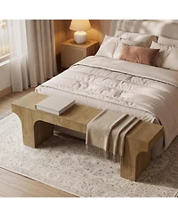 Tribesigns 63" Wood Bench, Long Dining Bench with Sturdy Mdf Frame, Farmhouse Entryway Bench