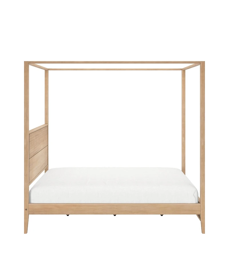 Max and Lily Haven Canopy Bed with Square Post Wood Headboard (Queen)
