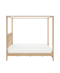 Max and Lily Haven Canopy Bed with Square Post Wood Headboard (Queen)