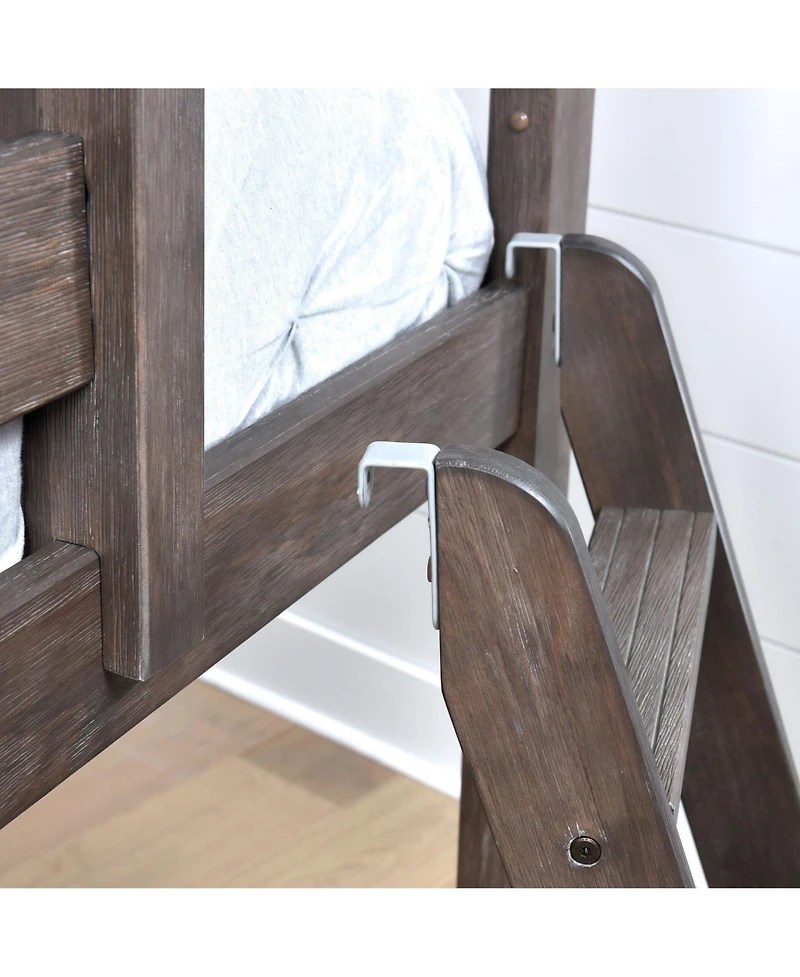 Max and Lily Twin Loft Bed, Solid Wood Beds with Ladder for Kids, Pecan