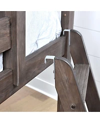 Max and Lily Twin Loft Bed, Solid Wood Beds with Ladder for Kids, Pecan