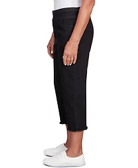 Alfred Dunner Women's Classic Super Stretch Denim Fringe Capri Pants