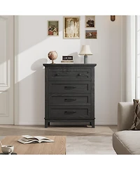 gaomon 4 Dresser for Bedroom, 34.8" Tall Wooden Freestanding Chest of Drawers