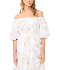 Vince Camuto Women's Off-The-Shoulder Tiered Ruffle Dress