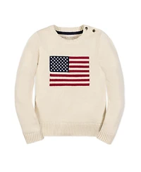 Hope & Henry Girls and Organic Crew Neck Flag Sweater