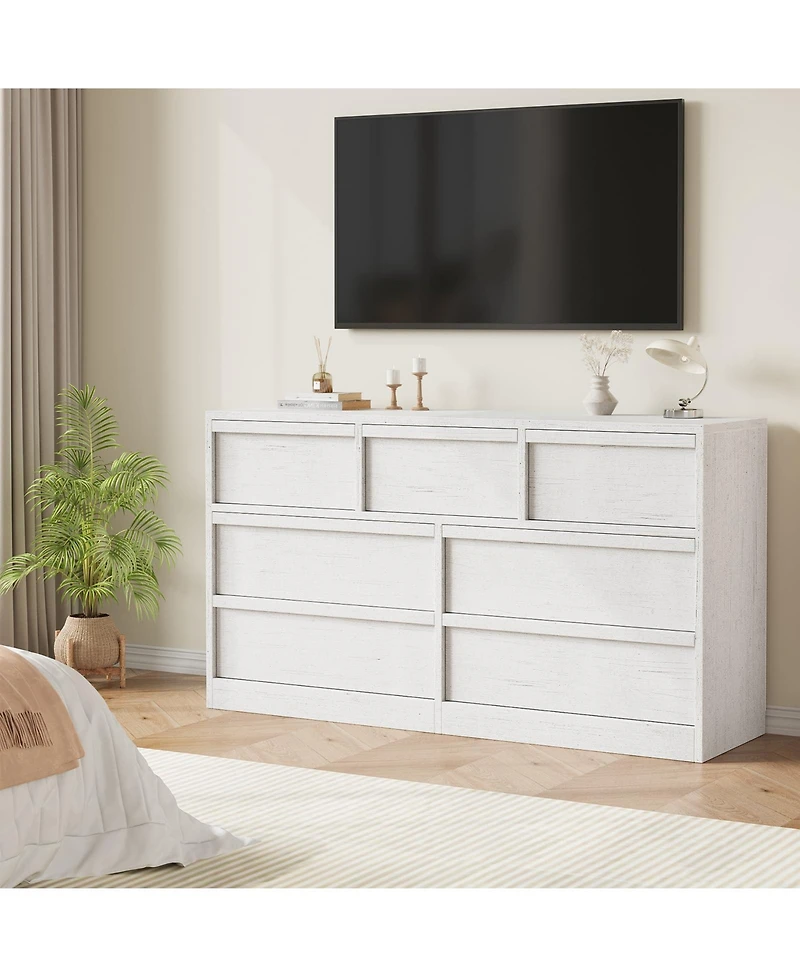 gaomon 7 Drawer Dresser for Bedroom, Modern Wooden Chest of Drawers Organizer