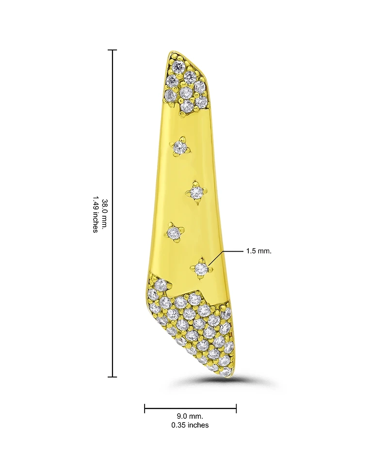 Christian Siriano New York 14k Gold-Plated Polish Linear Post Earrings