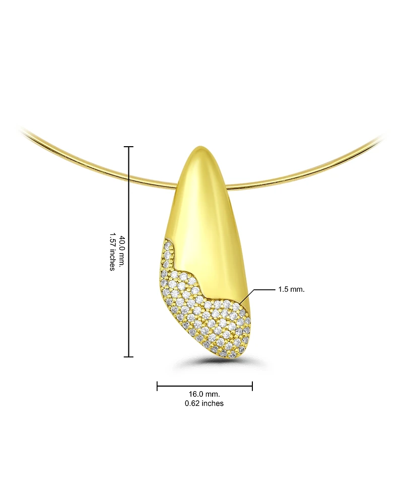 Christian Siriano New York 14k Gold-Plated Rounded Triangle Slide Hardwire Collar Necklace