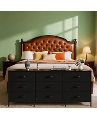 gaomon Tv Stand Dresser with 9 Fabric Drawers for TVs , Entertainment Center Storage Organizer
