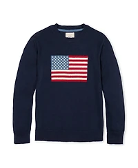 Hope & Henry Men's and Organic Crew Neck Flag Sweater