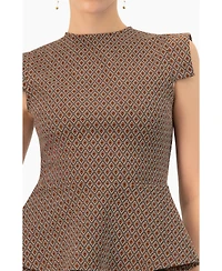 Ivonne Women's Geometric Peplum Blouse