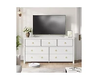gaomon 7 Drawer Tall Dresser for Bedroom, Modern Freestanding Wood Storage Chest of Drawers