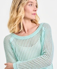 I.n.c. International Concepts Women's Open Weave Boat-Neck Sweater, Macy's Exclusive
