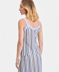 I.n.c. International Concepts Women's Multi Stripe V-Neck Sweater Tank Top, Macy's Exclusive