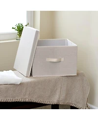 Household Essentials Square Storage Box With Lid, 15"x15"x10"