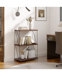 Gouun 3-Tier Industrial Display Rack with Mdf Shelves and Metal Frame, 24 x 34 in