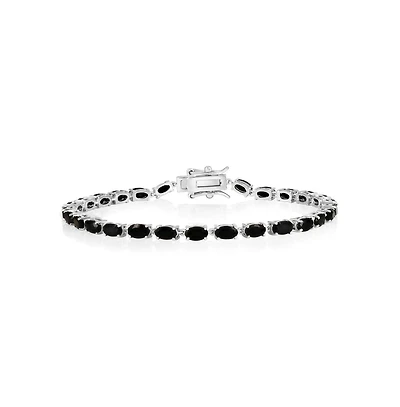 Simona Onyx Tennis Bracelet in Sterling Silver