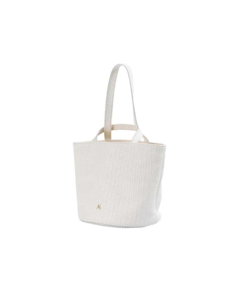 Scalpers Women's Mini Cube Woven Leather Bag