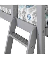 Max and Lily L-Shaped Twin over Full Bunk Bed with Bookcase Desk, Clay