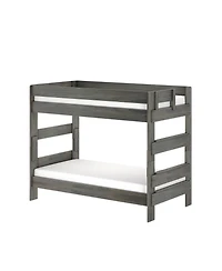 Max and Lily Twin over Bunk Bed, Farmhouse Solid Wood Beds for Kids, Driftwood