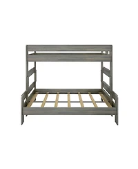 Max and Lily Bunk Bed Twin over Full Size, Modern Farmhouse Solid Wood Beds for Kids