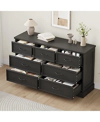 gaomon 7 Drawer Wooden Dresser, 55" Wide Chest with Large Storage for Bedroom or Living Room