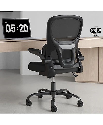 flynama Mesh Ergonomic Office Chair,Flip-Up Armrest Lumbar Chair