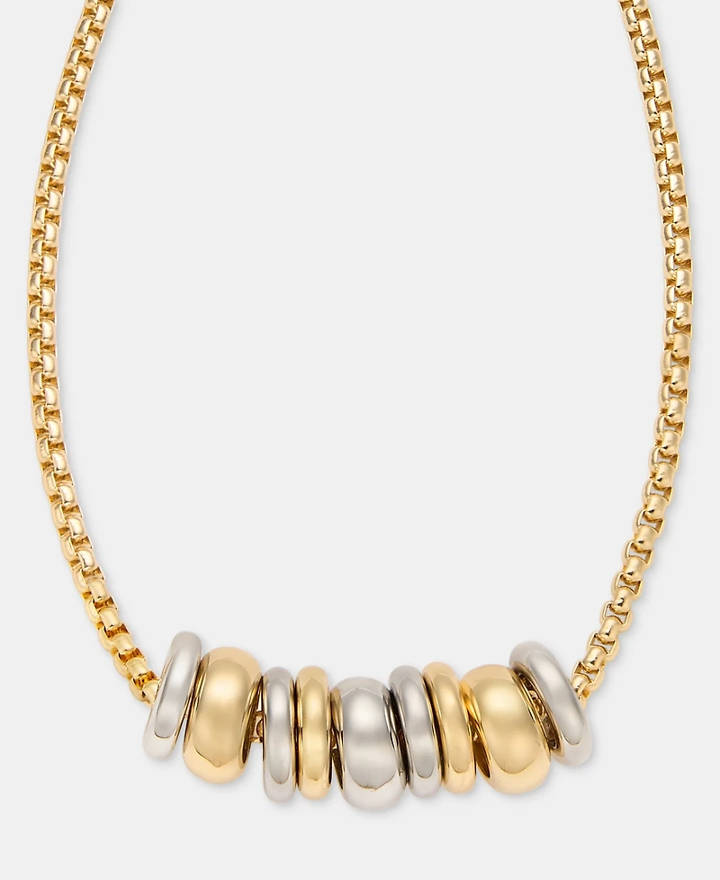 Dkny Puffy Rondelle Bead Statement Necklace, 16" + 3" extender