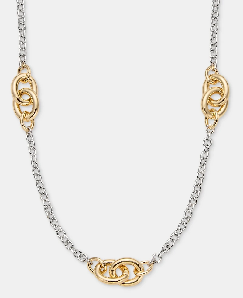 Dkny Stationed Link Collar Necklace, 16" + 3" extender